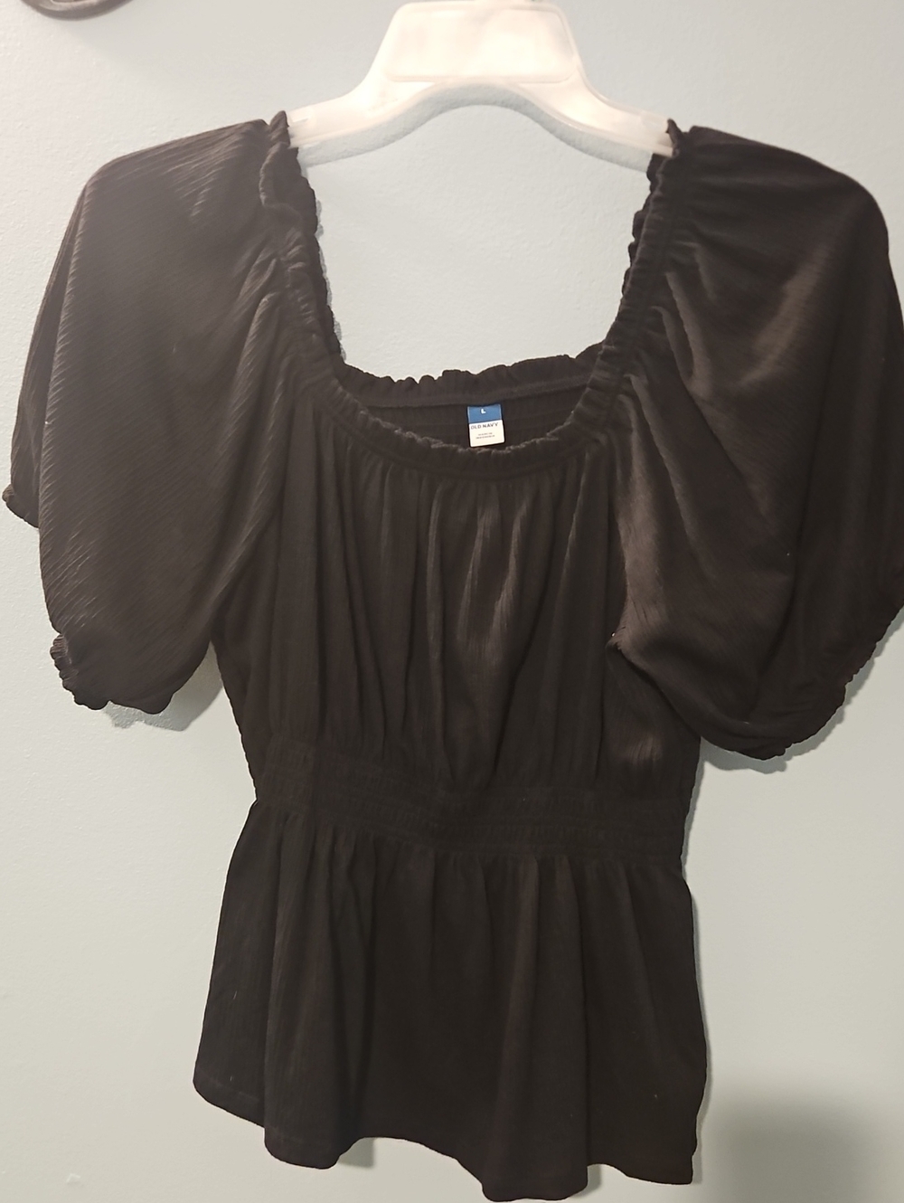 Old Navy Black Peasant Sleeve Blouse